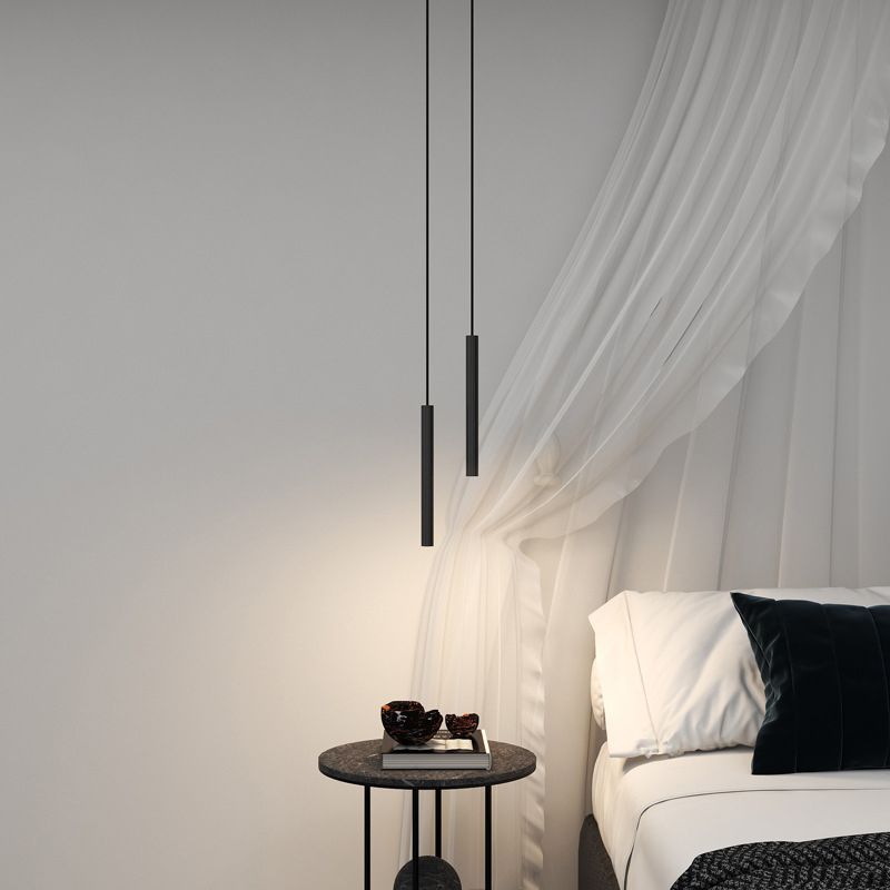 LuminoChic Elegante LED Pendelleuchte in Schwarz für stilvolles Wohn- und Schlafzimmer