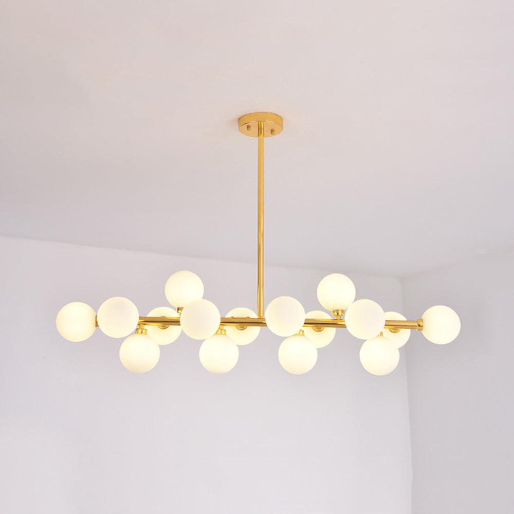 LuciaLeuchten LED Pendellampe Schwarz/Gold mit Glaselementen für Wohn- und Esszimmer