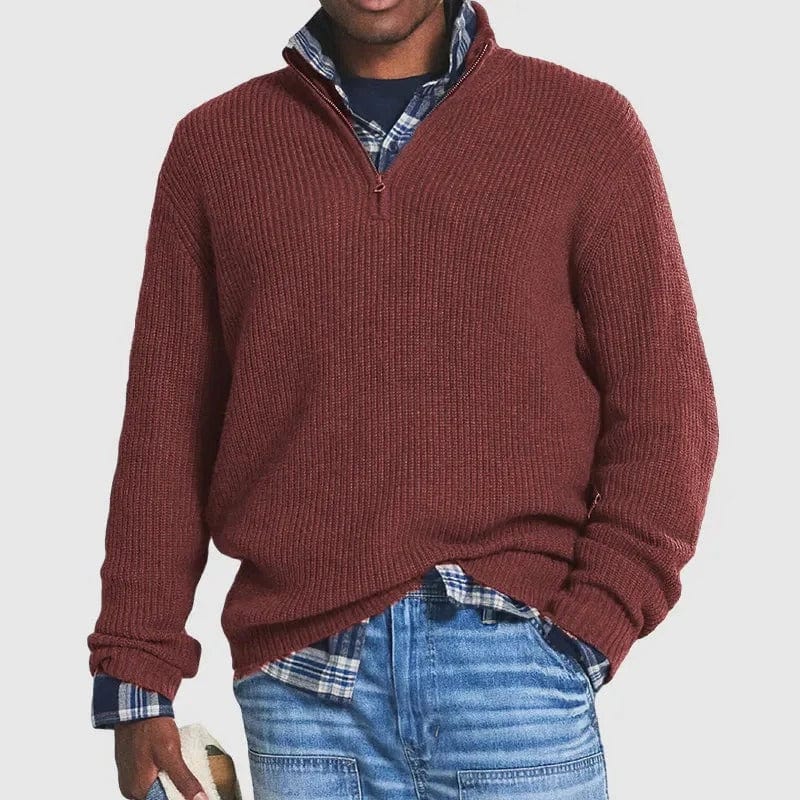 Johann Klassischer Herren-Strickpullover mit Half-Zip