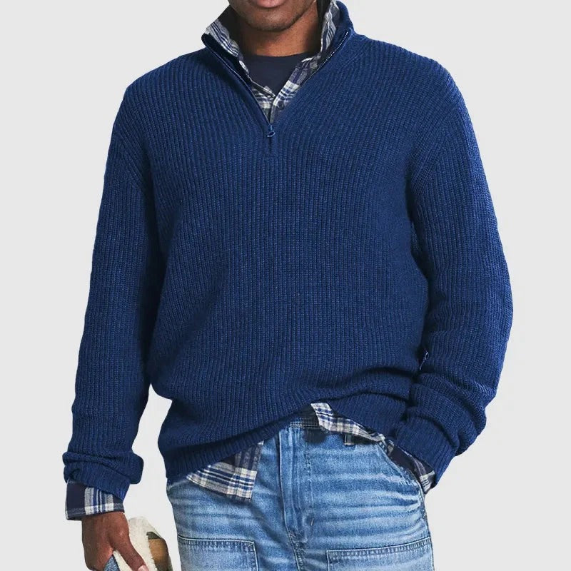 Johann Klassischer Herren-Strickpullover mit Half-Zip