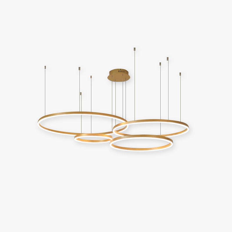 Glanzlicht LED-Ring Kronleuchter in Schwarz/Gold/Kaffee - Modernes Design