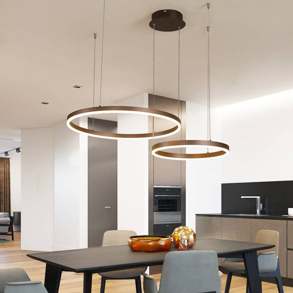 Glanzlicht LED-Ring Kronleuchter in Schwarz/Gold/Kaffee - Modernes Design