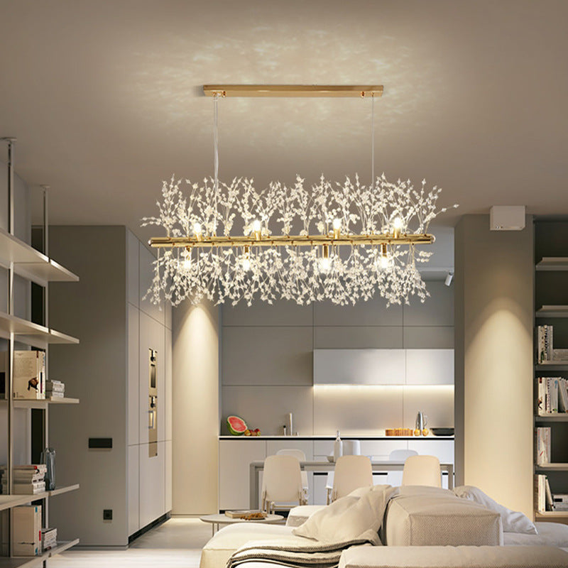 LuxaLicht Stilvolle Goldene LED Pendelleuchte aus Metall & Acryl