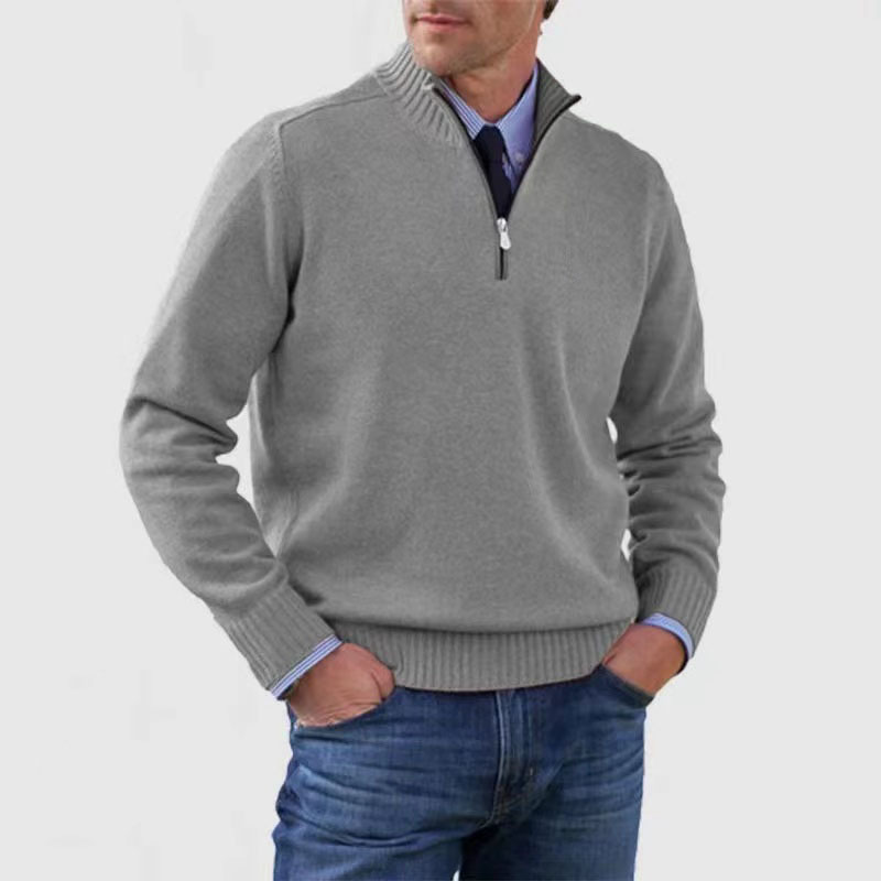 Jan's Stylischer Herrenpullover mit Half-Zip