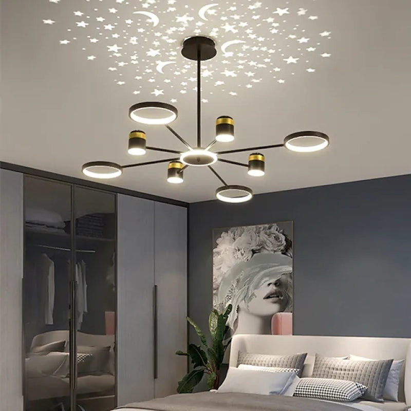 LumeoGlanz Eleganter LED-Pendelleuchter mit Sternedesign für Wohn- und Schlafzimmer