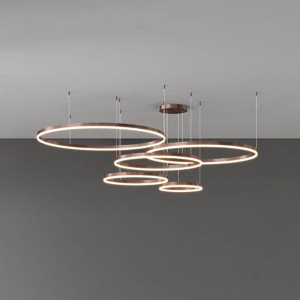 Glanzlicht LED-Ring Kronleuchter in Schwarz/Gold/Kaffee - Modernes Design