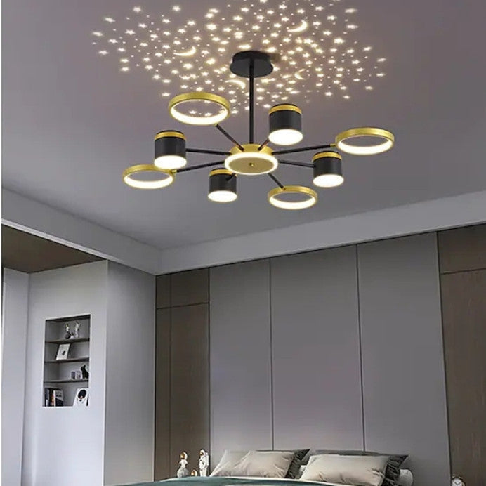 LumeoGlanz Eleganter LED-Pendelleuchter mit Sternedesign für Wohn- und Schlafzimmer