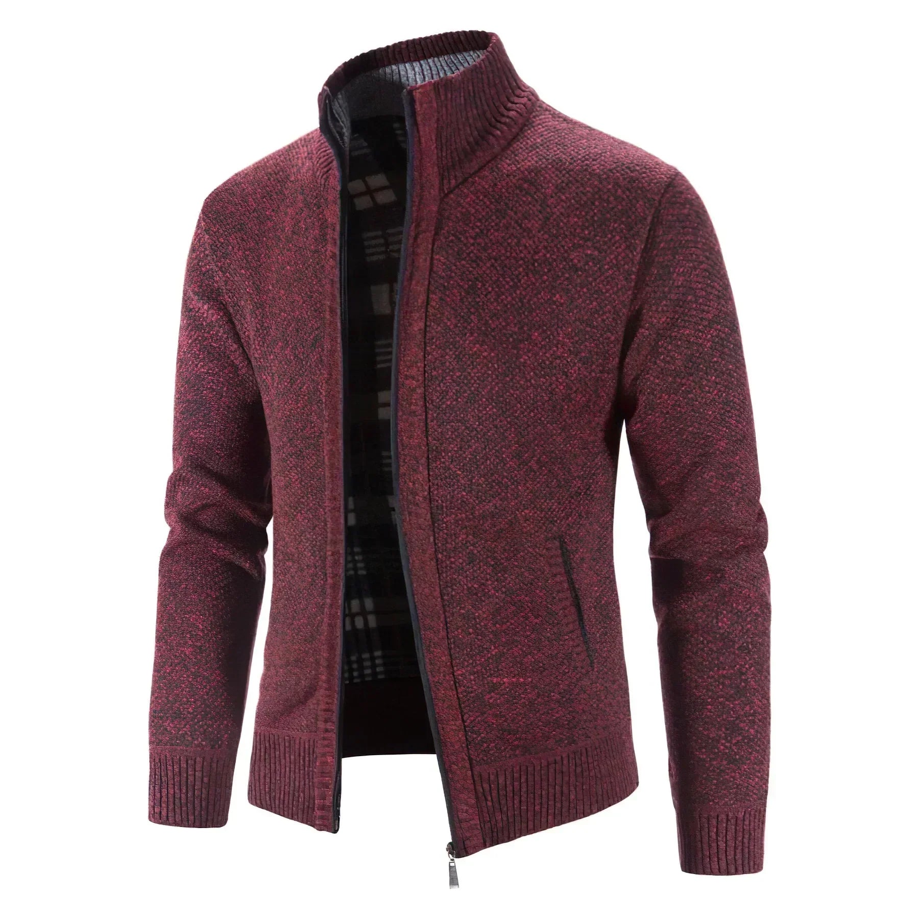 Markus Elegante Herren Strickjacke mit Reißverschluss