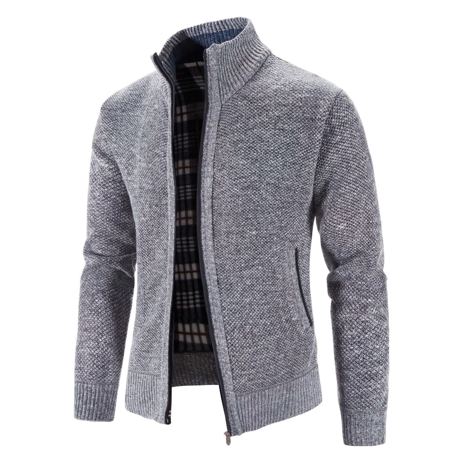 Markus Elegante Herren Strickjacke mit Reißverschluss