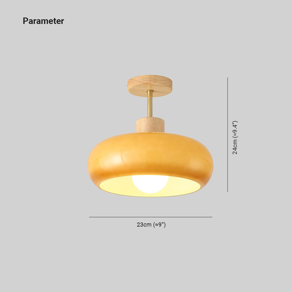 LuminoCraft Moderne LED Deckenleuchte aus Holz und Glas für Schlafzimmer und Flur