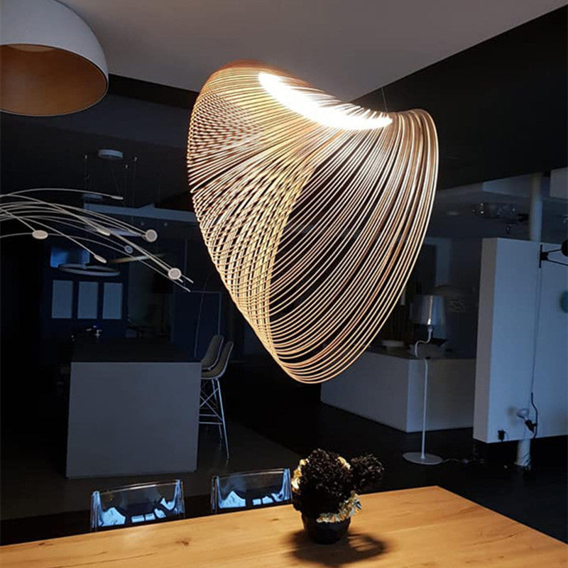 LuminaDesign Holz LED Pendelleuchte – Stilvolle Beleuchtung für Ihr Esszimmer