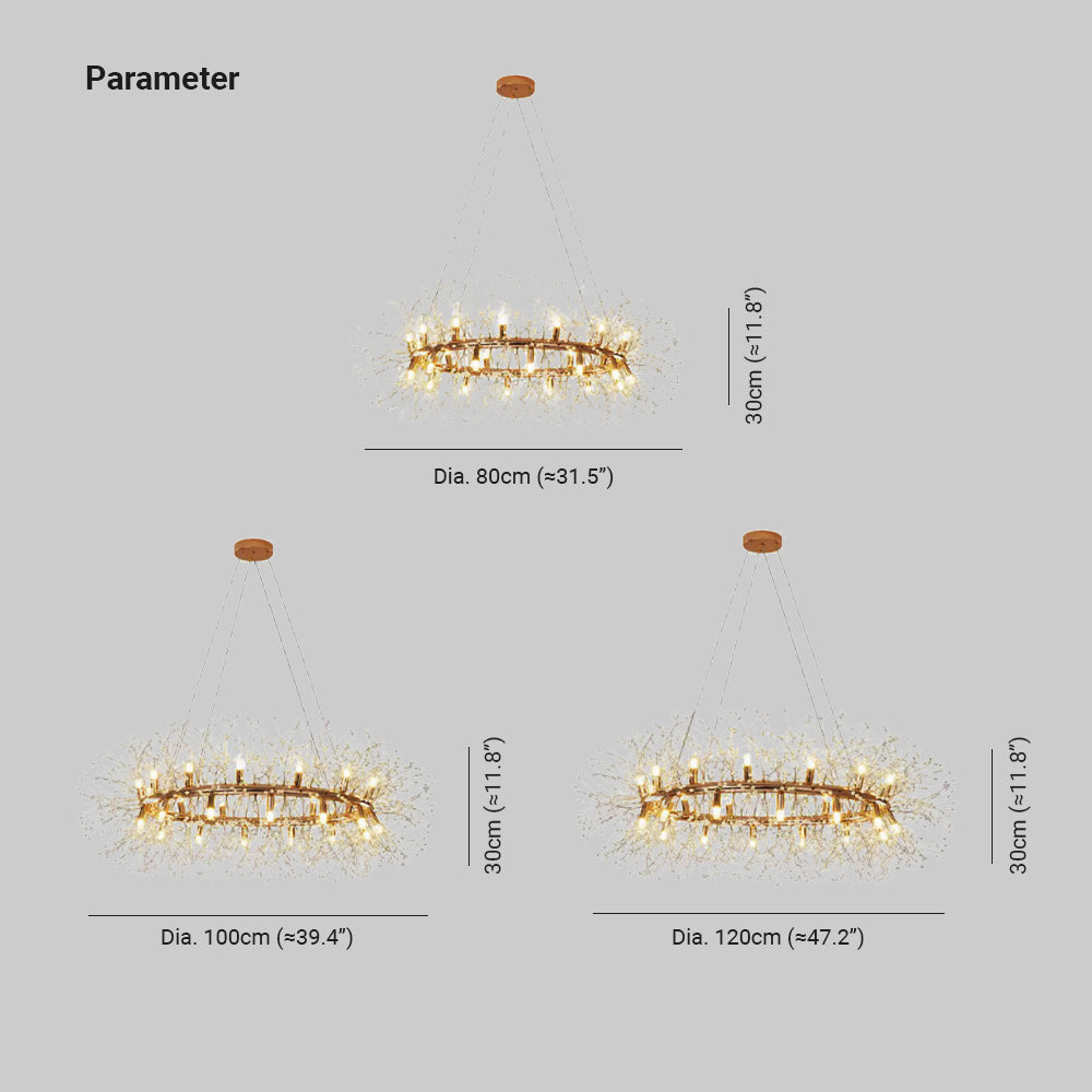 Luzia Elegante LED Hängeleuchte aus Goldmetall und Kristall