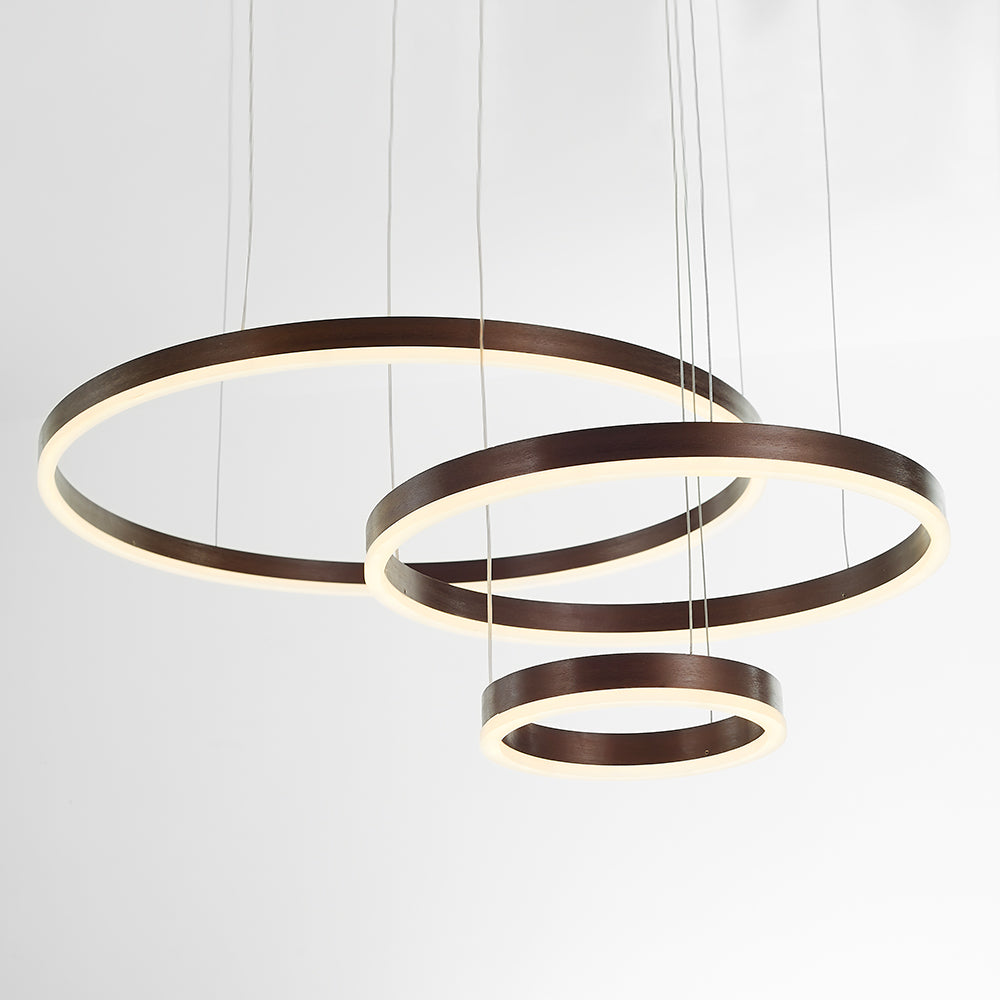 Glanzlicht LED-Ring Kronleuchter in Schwarz/Gold/Kaffee - Modernes Design