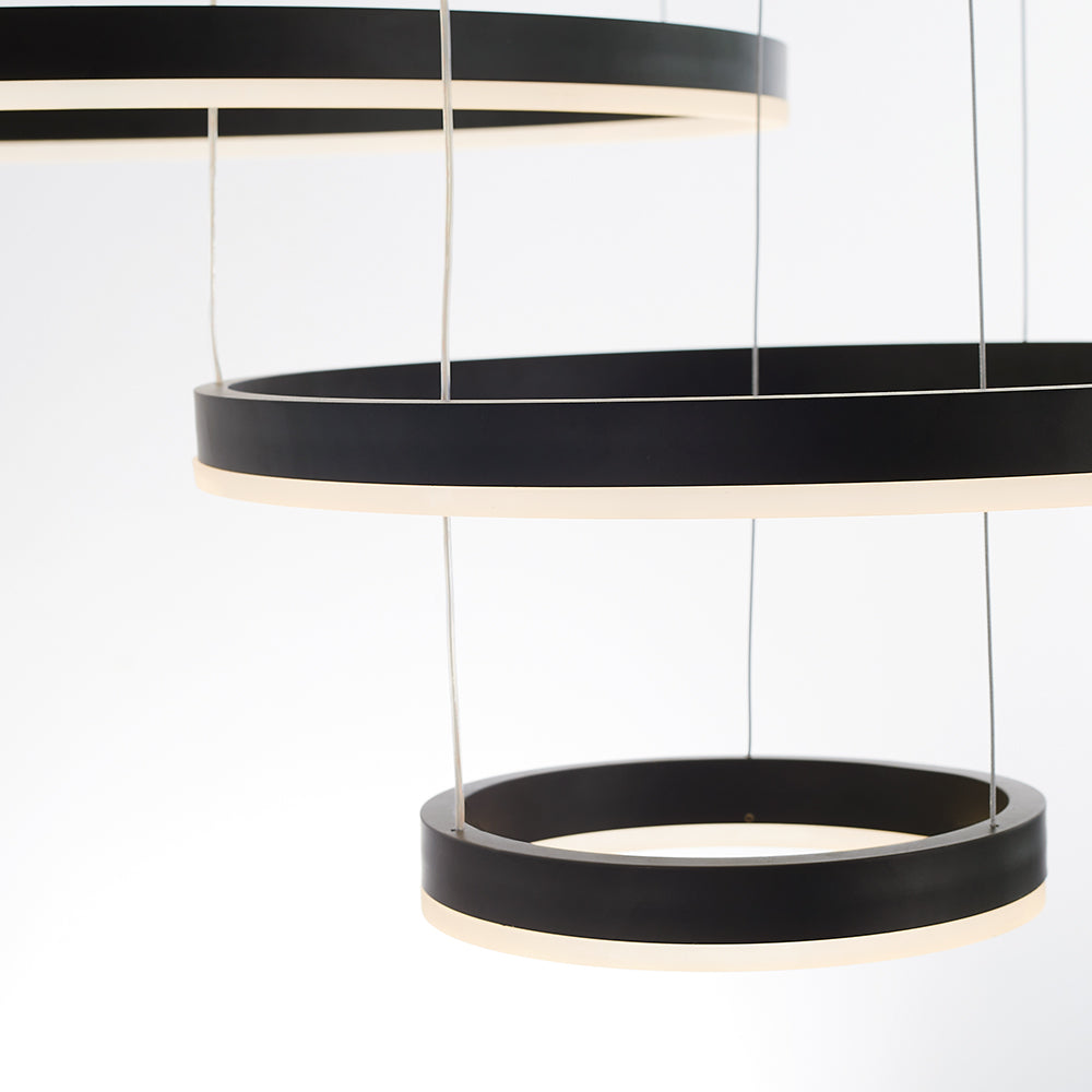 Glanzlicht LED-Ring Kronleuchter in Schwarz/Gold/Kaffee - Modernes Design