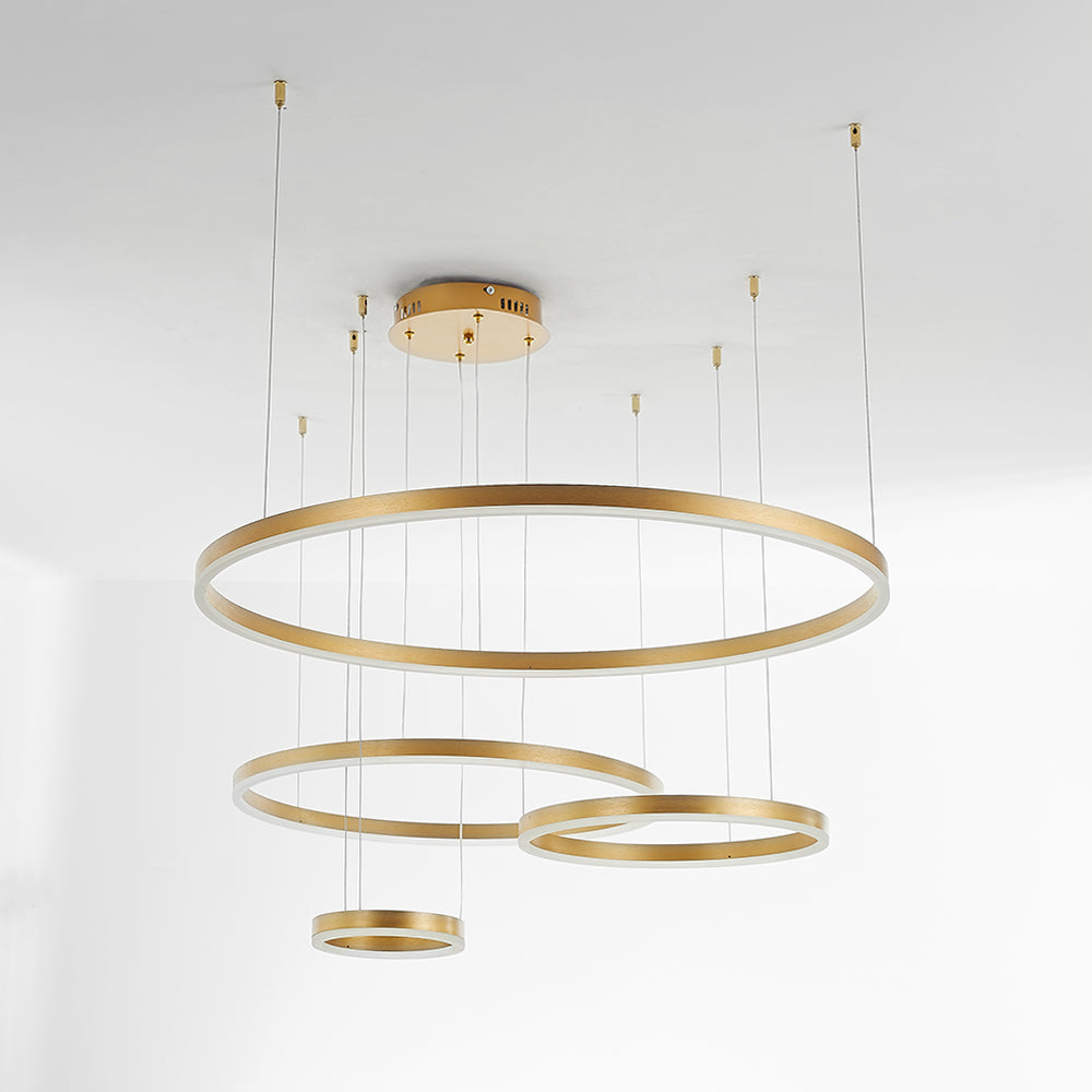 Glanzlicht LED-Ring Kronleuchter in Schwarz/Gold/Kaffee - Modernes Design