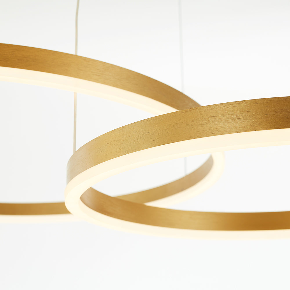 Glanzlicht LED-Ring Kronleuchter in Schwarz/Gold/Kaffee - Modernes Design