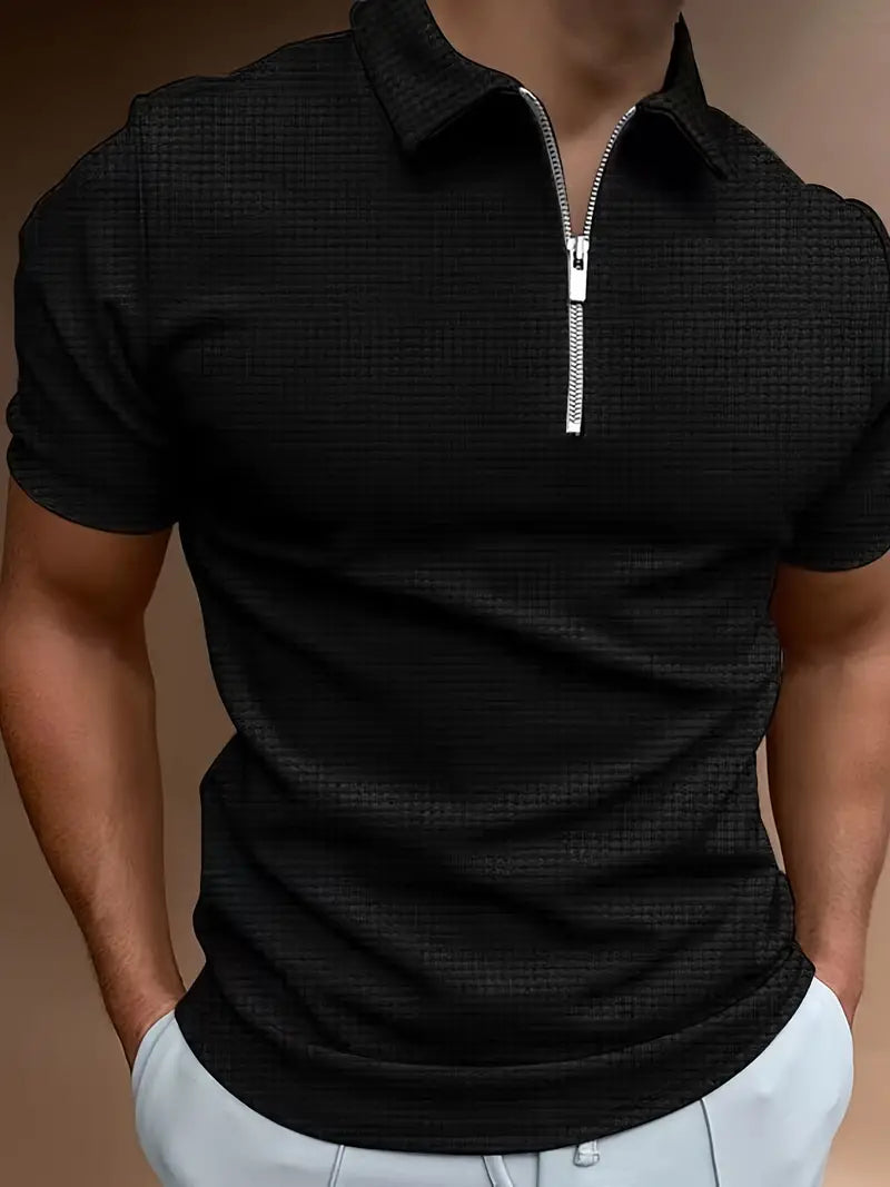 UrbanMen Zip-Poloshirt für Herren – Eleganter Komfort