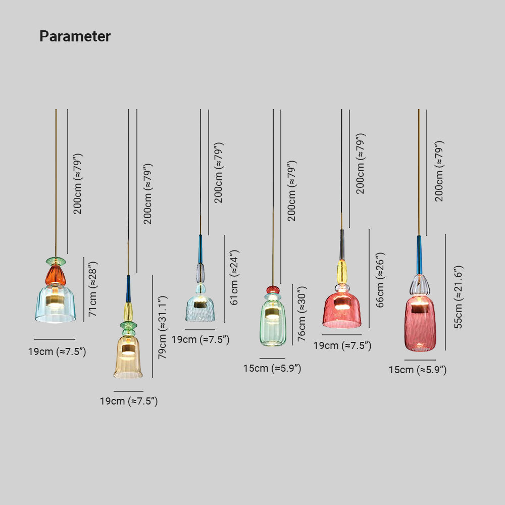 LumaDecor Stilvolle LED Glas-Hängeleuchte – 6 Farben für Ihr Wohnzimmer
