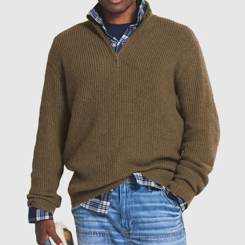 Johann Klassischer Herren-Strickpullover mit Half-Zip